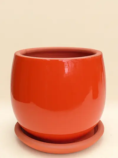 Turuncu Sırlı No 1 Ø14cm -  Saksilar - Lalezar Botanik